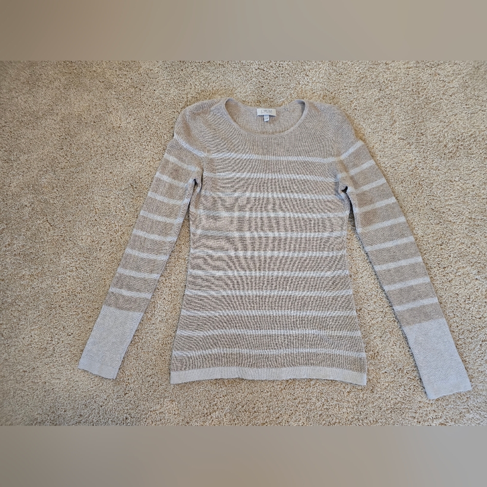 Kinross Cashmere Womens Size Small Knit Long Sleeve Top Thermal Striped
